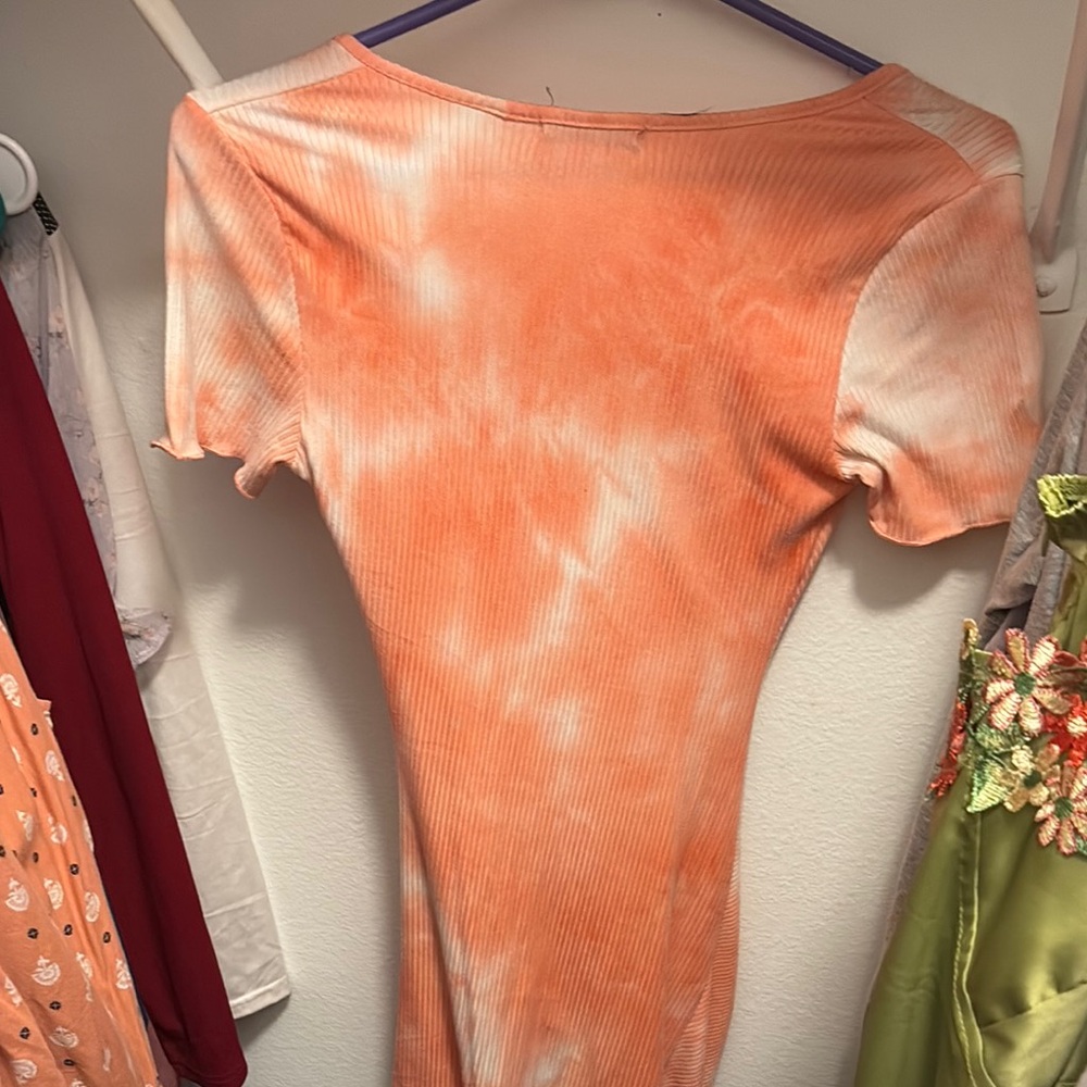 pink Tie-Dye Ribbed Dress